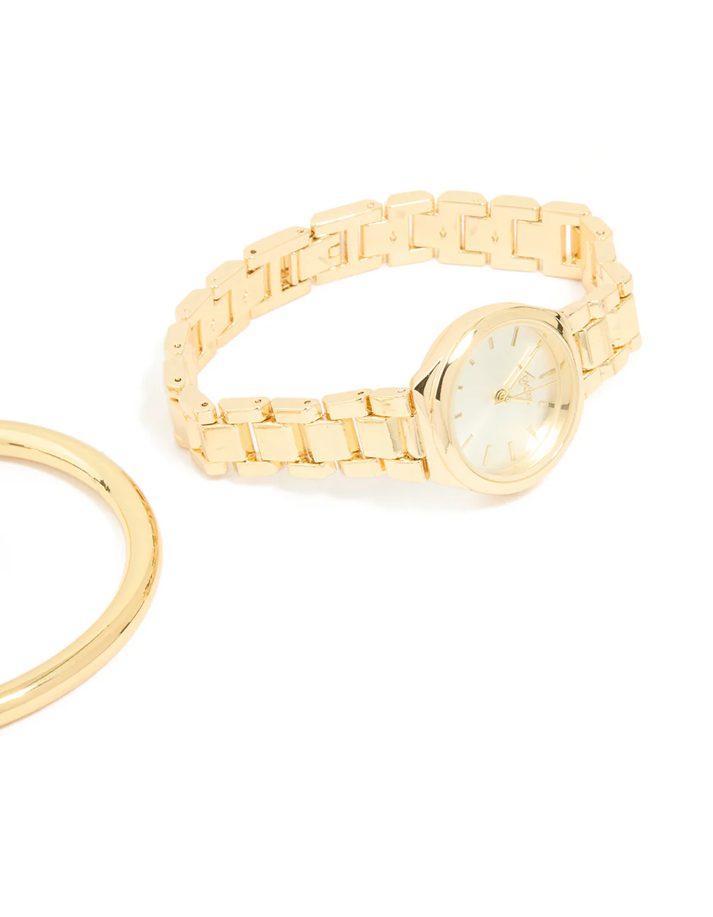 Gold Classic Wrist Cuff & Watch Set - Image 4
