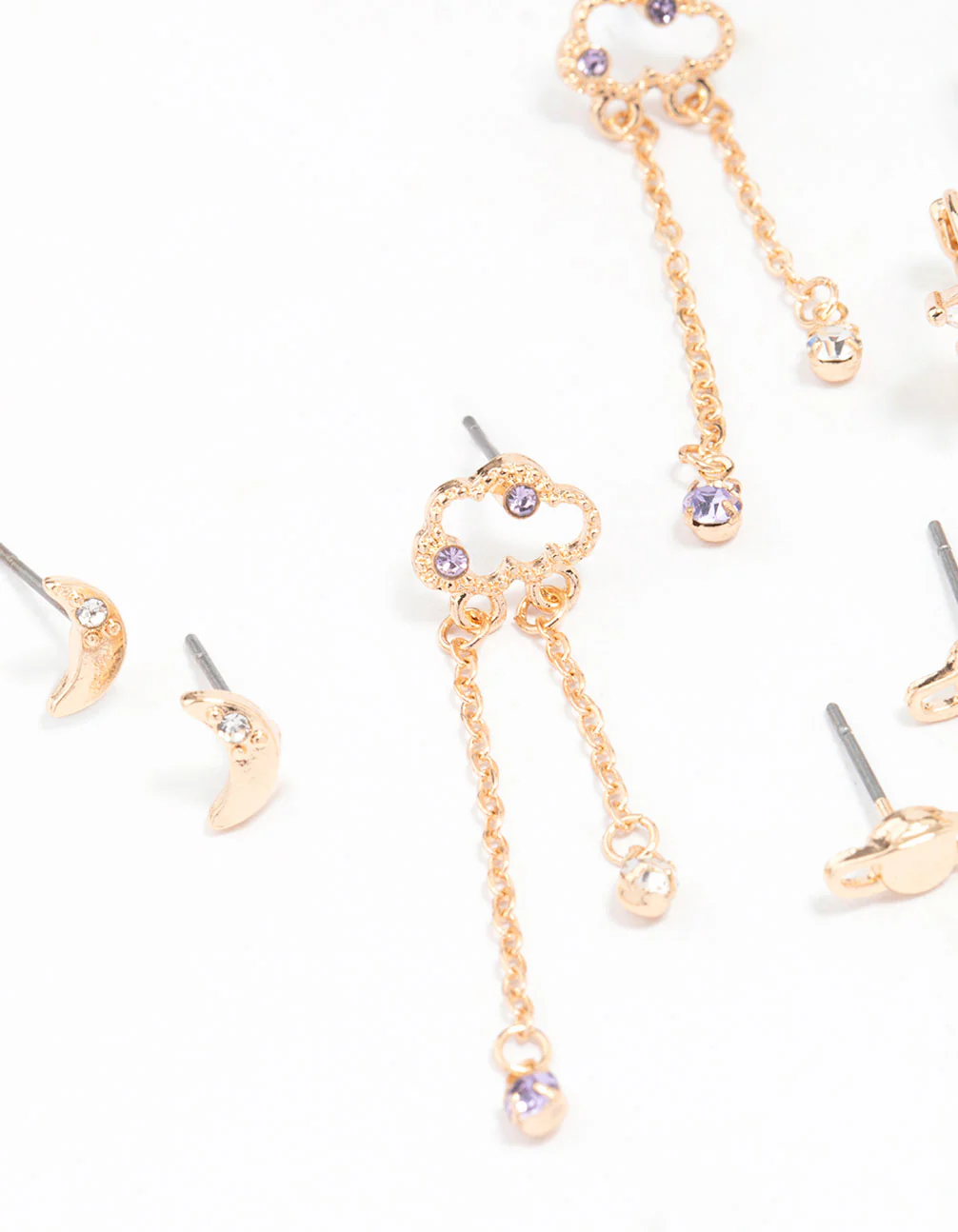 Gold Cluster Mixed Earring 4-Pack - Image 2
