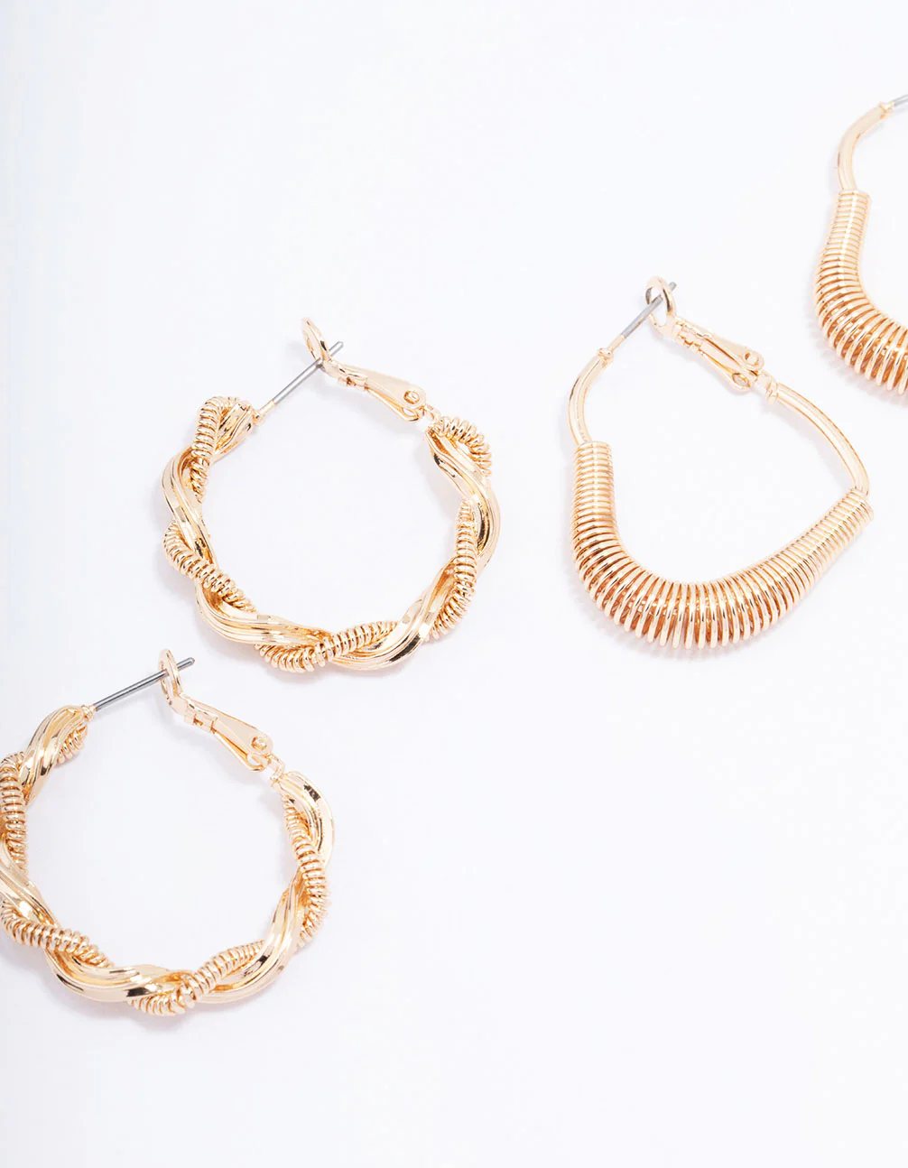 Gold Coil Heart Hoop Earring 3-Pack - Image 2