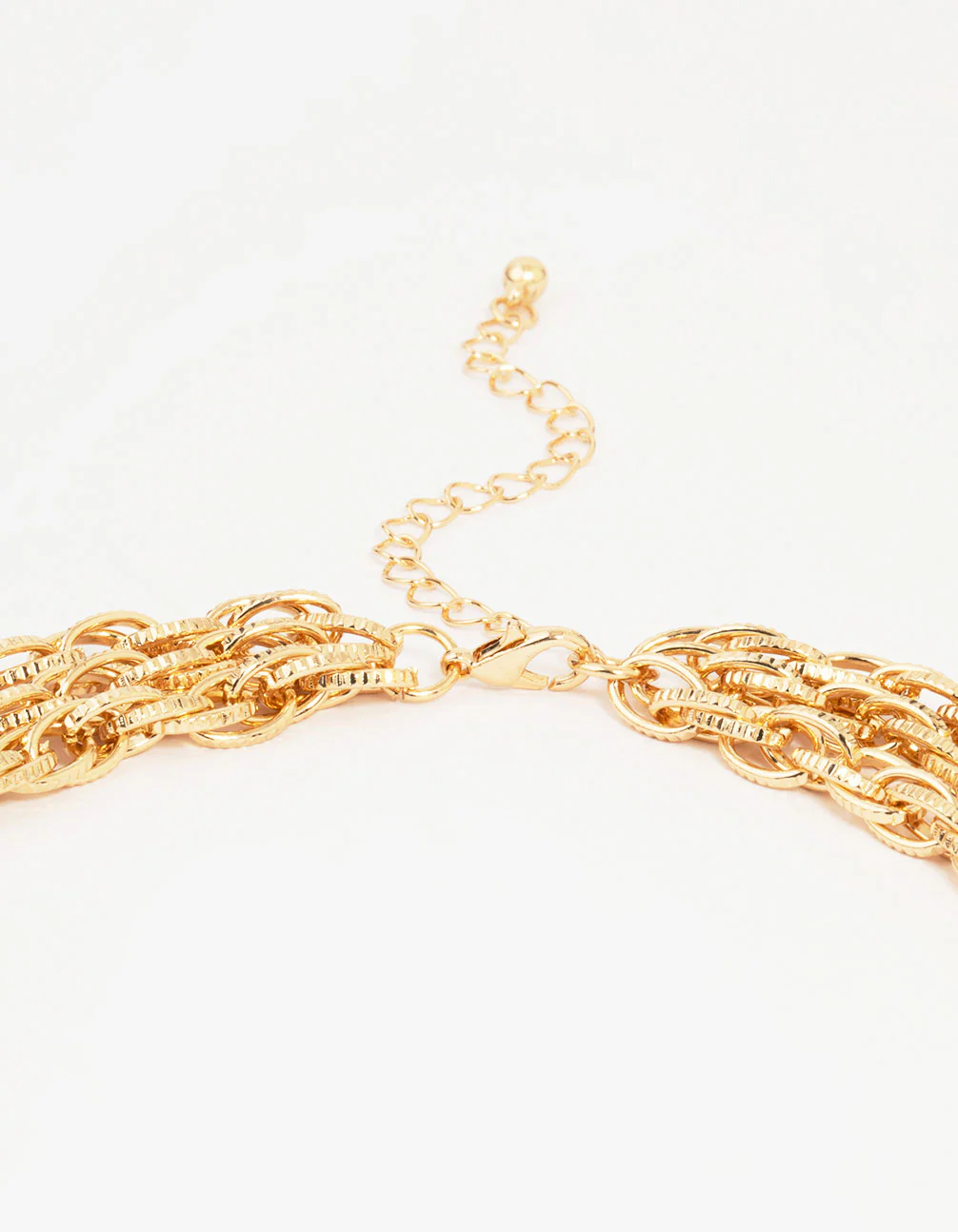 Gold Coin Molten Disc Layered Chain Necklace - Image 3