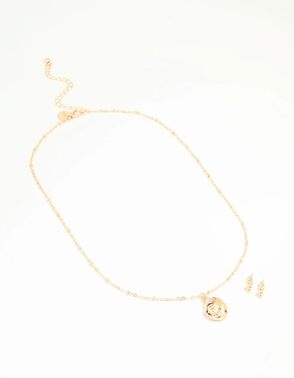 Gold Conch Shell Necklace & Earrings Set - Image 2
