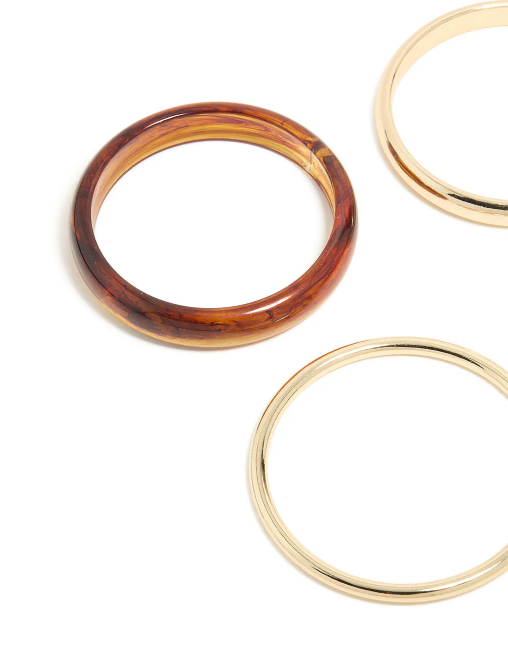 Gold, Cream & Brown Acrylic Bangles 4-Pack - Image 2