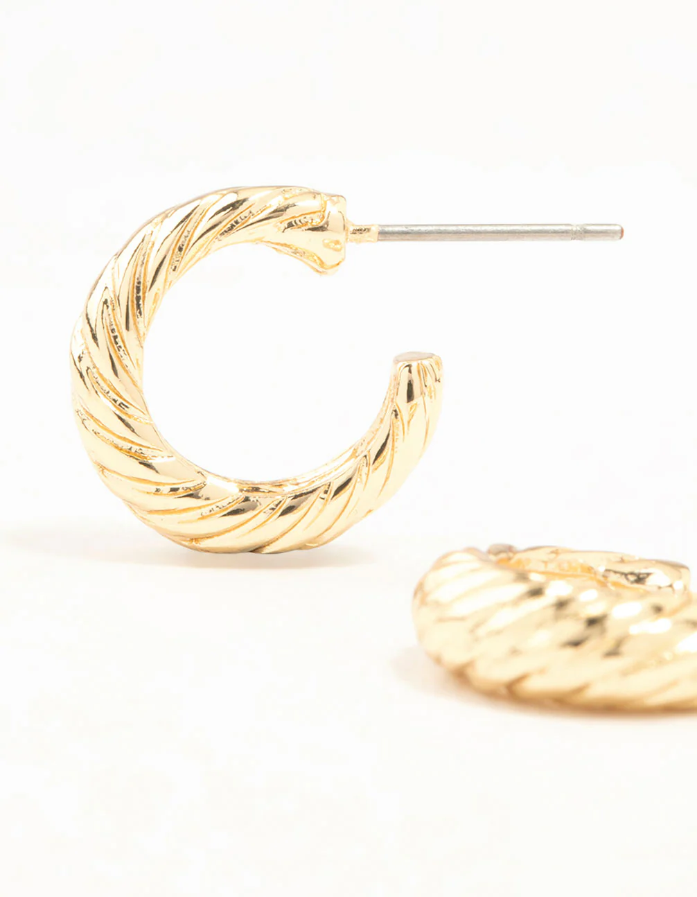 Gold Crescent Hoop Earrings - Image 4