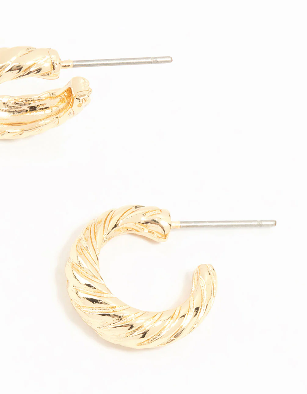 Gold Crescent Hoop Earrings - Image 5