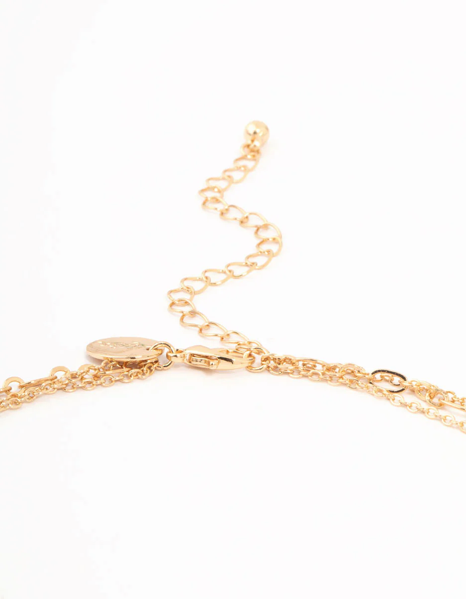 Gold Cross & Coin Layered Necklace - Image 3