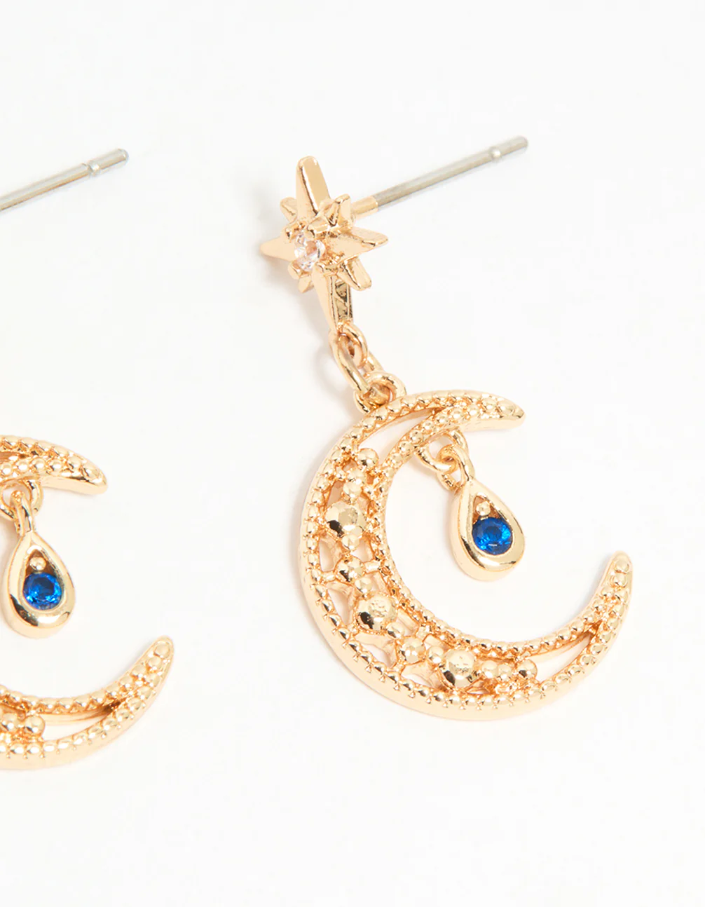 Gold Cubic Zirconia Celestial Drop & Stud Earrings 3-Pack - Image 5