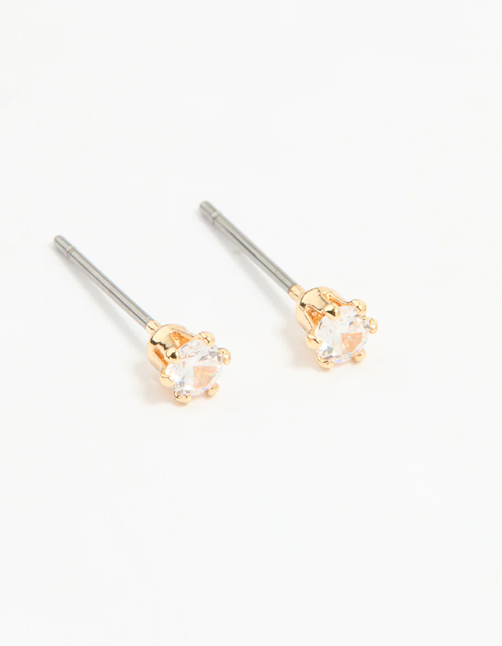 Gold Cubic Zirconia Chain & Stud Earrings 3-Pack - Image 4