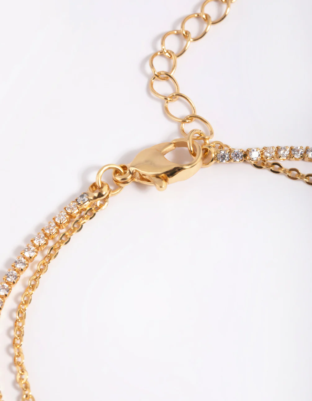 Gold Plated Cubic Zirconia Cupchain & Pearl Bracelets 2-Pack - Image 4