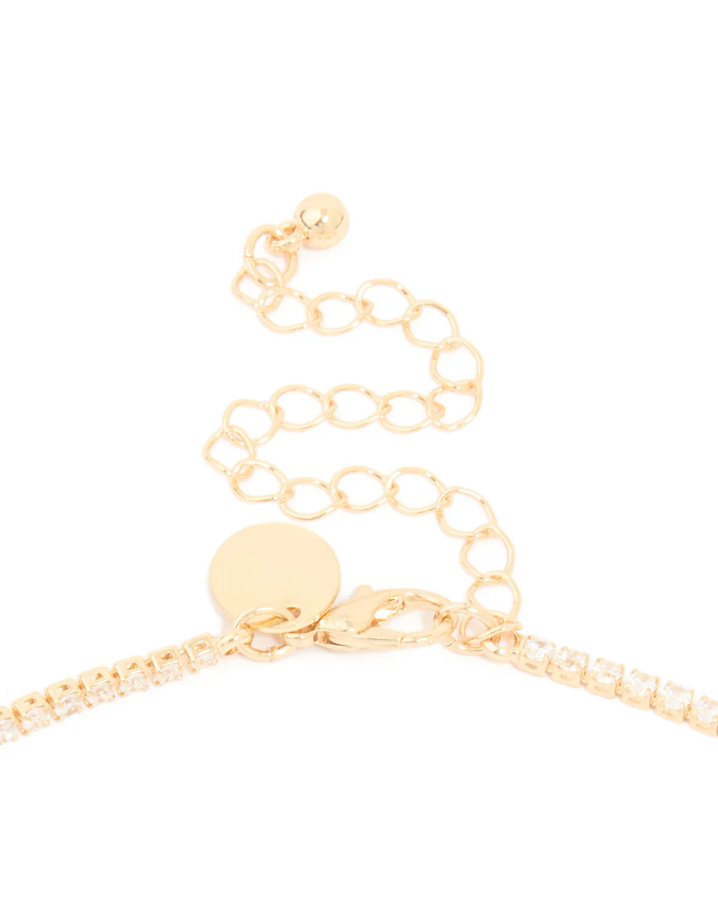 Gold Cubic Zirconia Dainty Bezel Set Y-Necklace - Image 5
