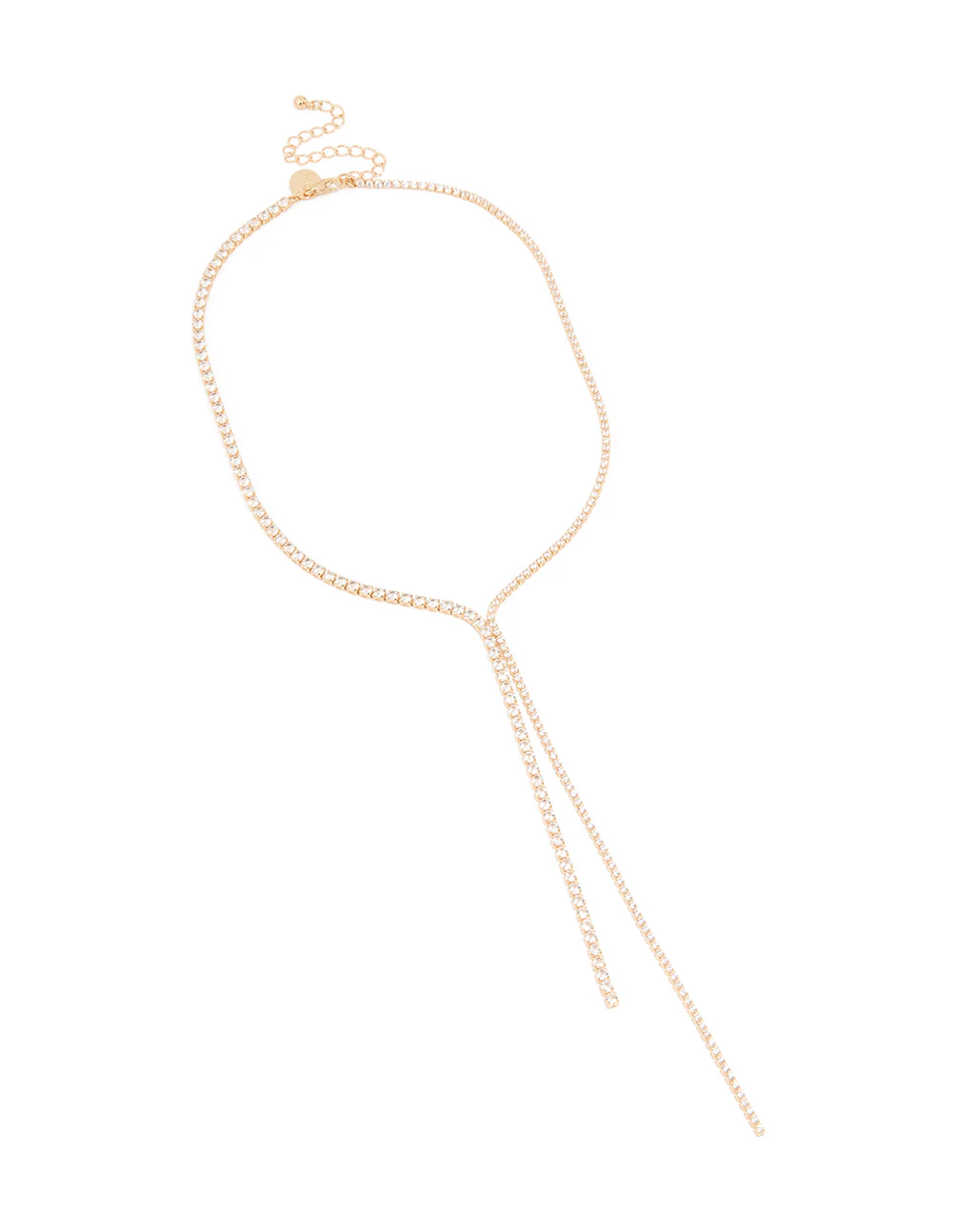 Gold Cubic Zirconia Dainty Y-Necklace - Image 2