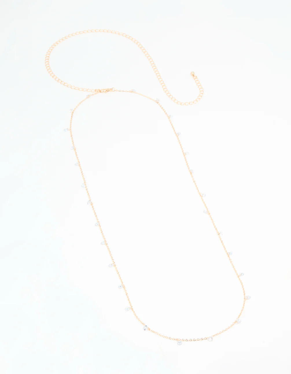 Gold Cubic Zirconia Droplet Waist Chain - Image 2
