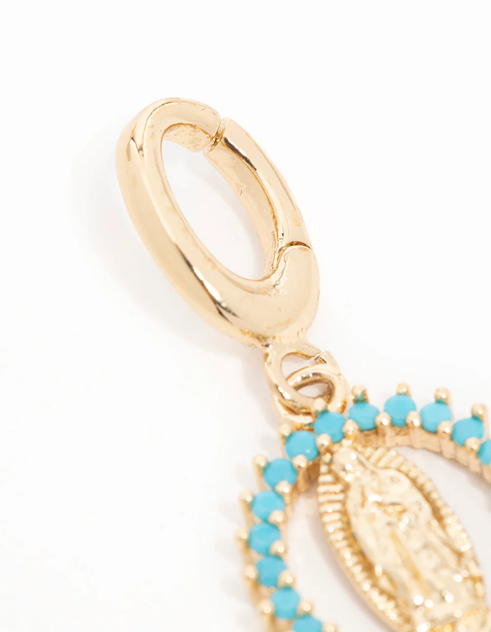 Gold Plated  Cubic Zirconia Mary Charm - Image 2