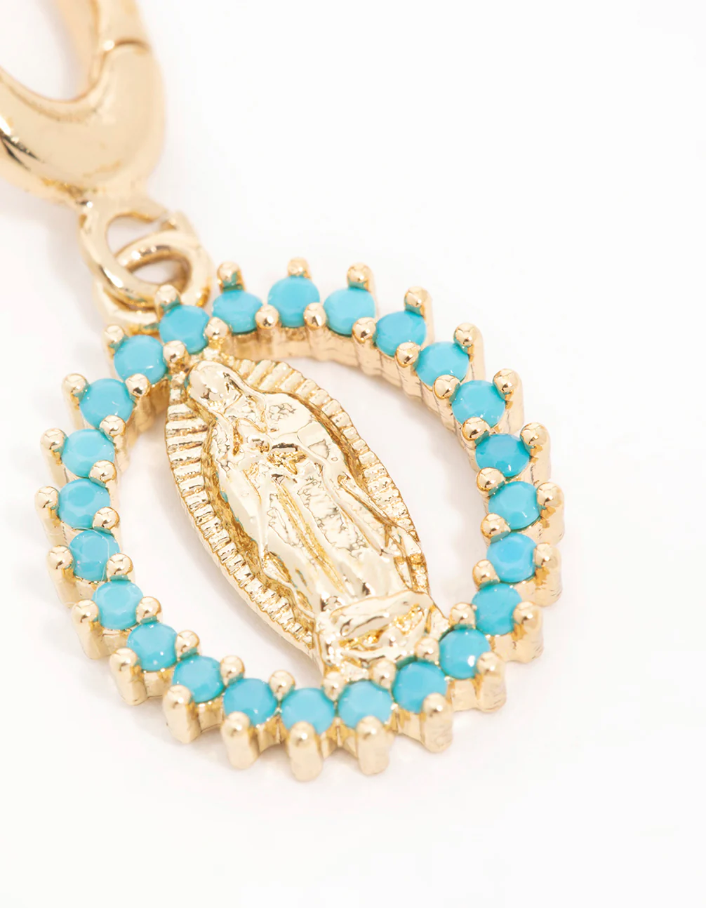 Gold Plated  Cubic Zirconia Mary Charm - Image 3