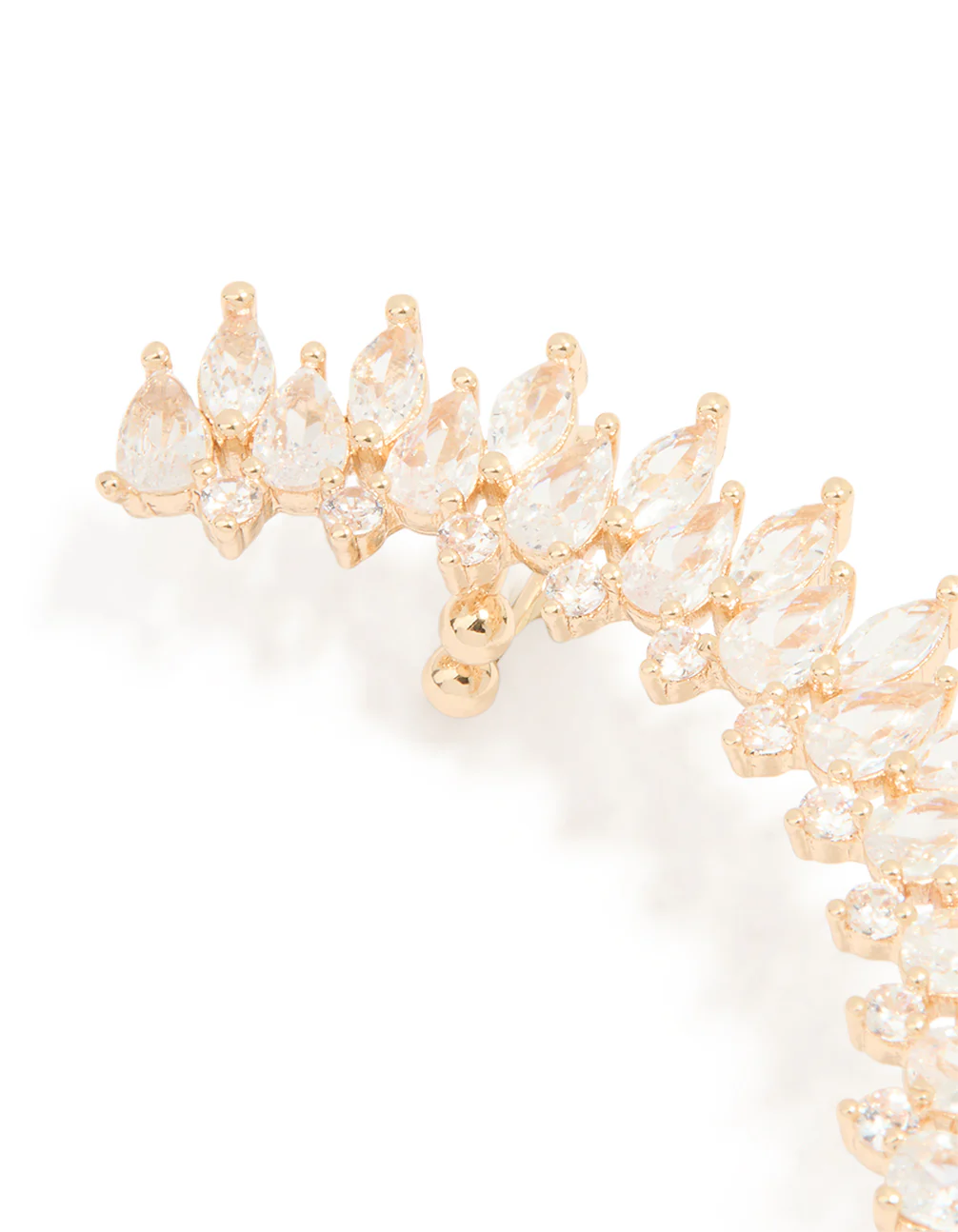Gold Cubic Zirconia Large Vine Cuff Earring - Image 2