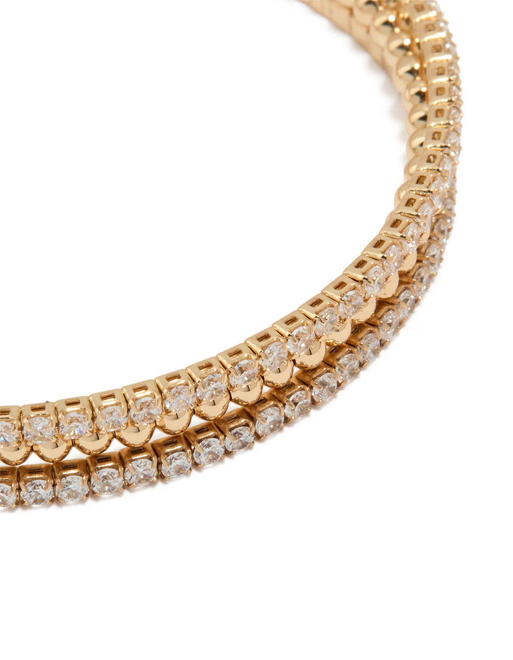 Gold Cubic Zirconia Layered Wrist Cuff - Image 4