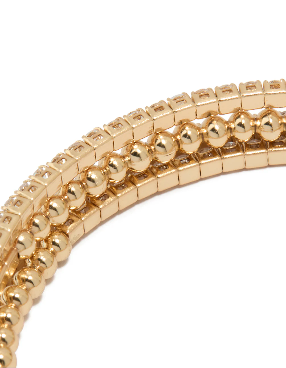 Gold Cubic Zirconia Layered Wrist Cuff - Image 5