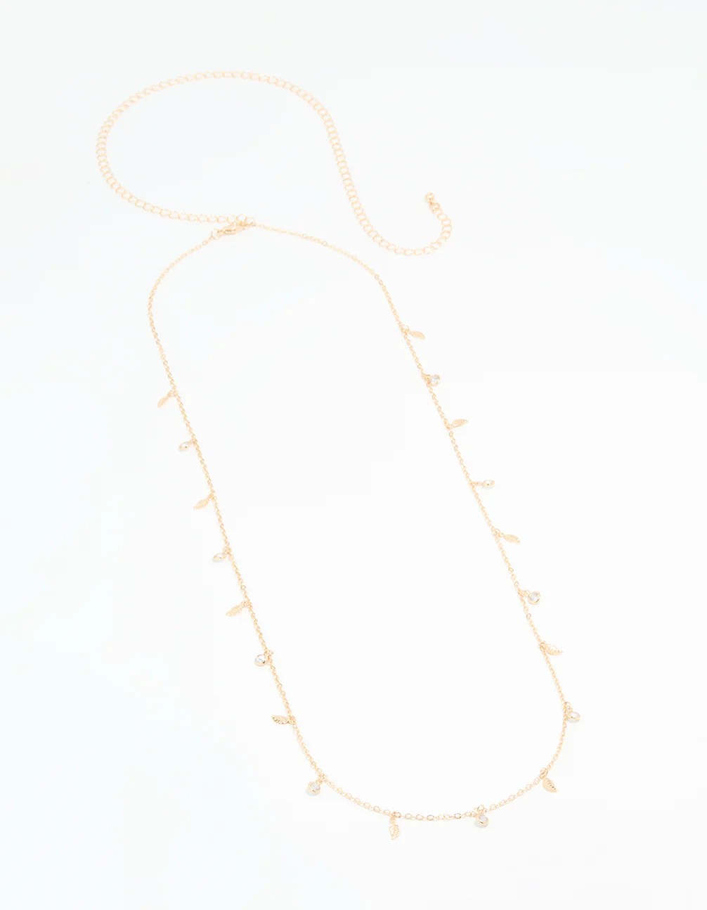 Gold Cubic Zirconia Leaf Waist Chain - Image 2