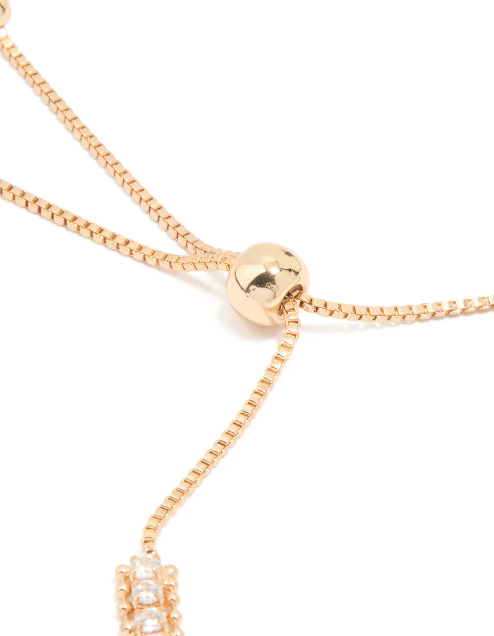 Gold Cubic Zirconia Mini Marquise Toggle Bracelet - Image 3