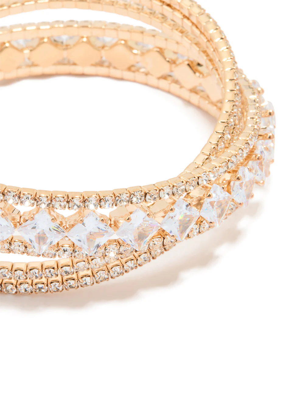 Gold Cubic Zirconia Multi Cross Wrist Cuff - Image 2