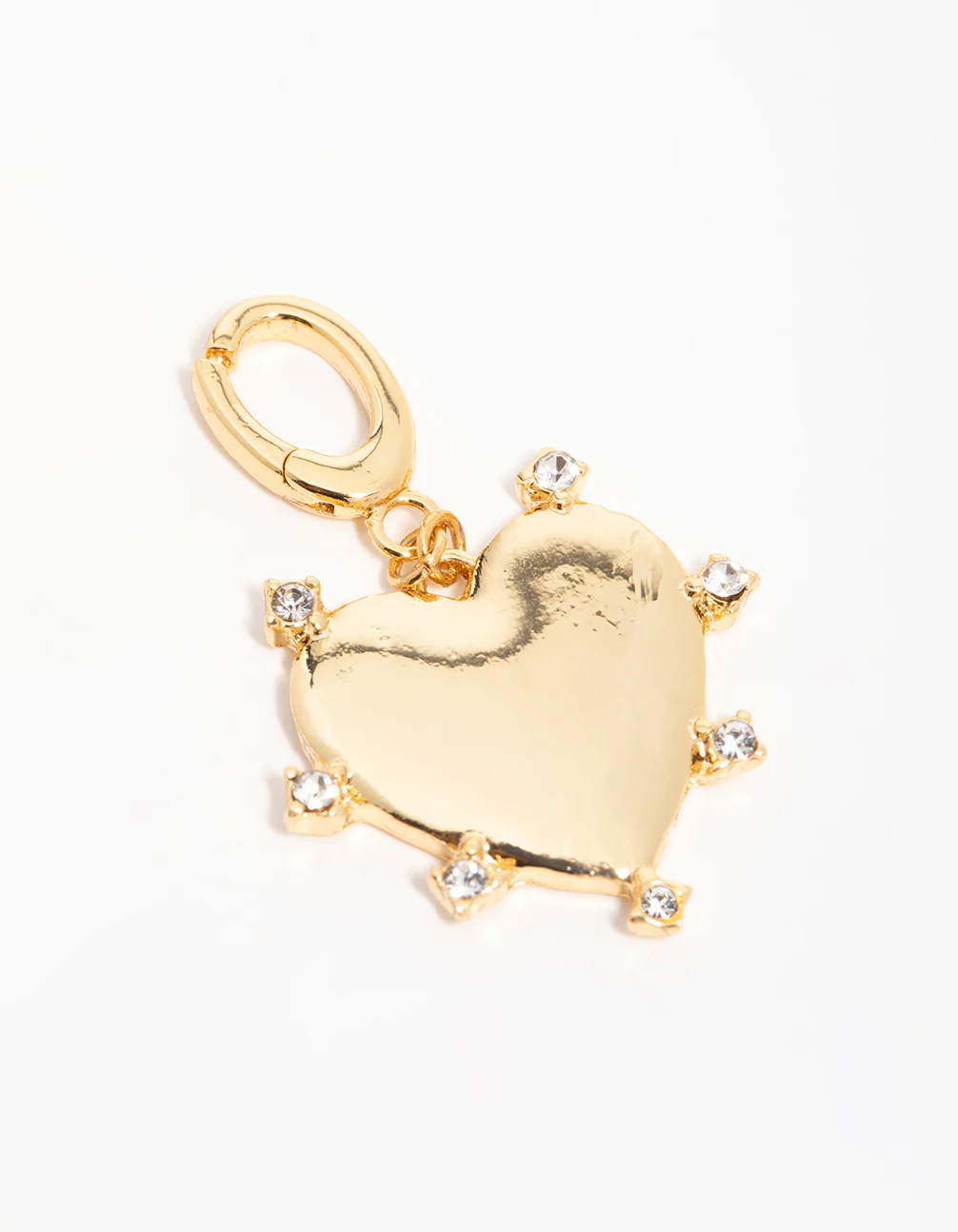 Gold Plated Cubic Zirconia Outer Heart Charm