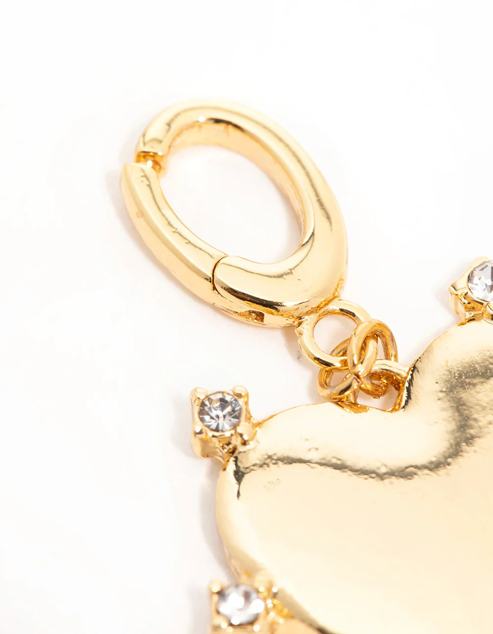 Gold Plated Cubic Zirconia Outer Heart Charm - Image 2
