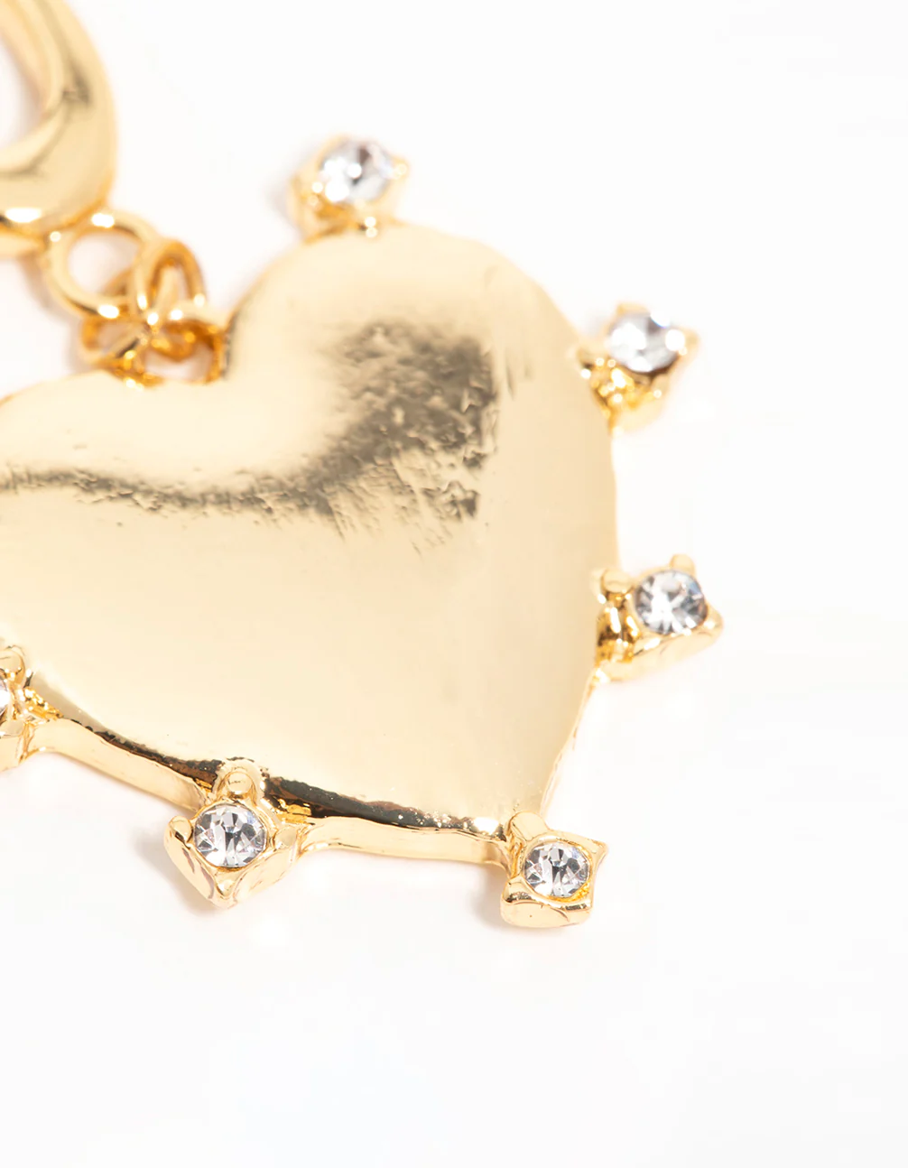 Gold Plated Cubic Zirconia Outer Heart Charm - Image 3