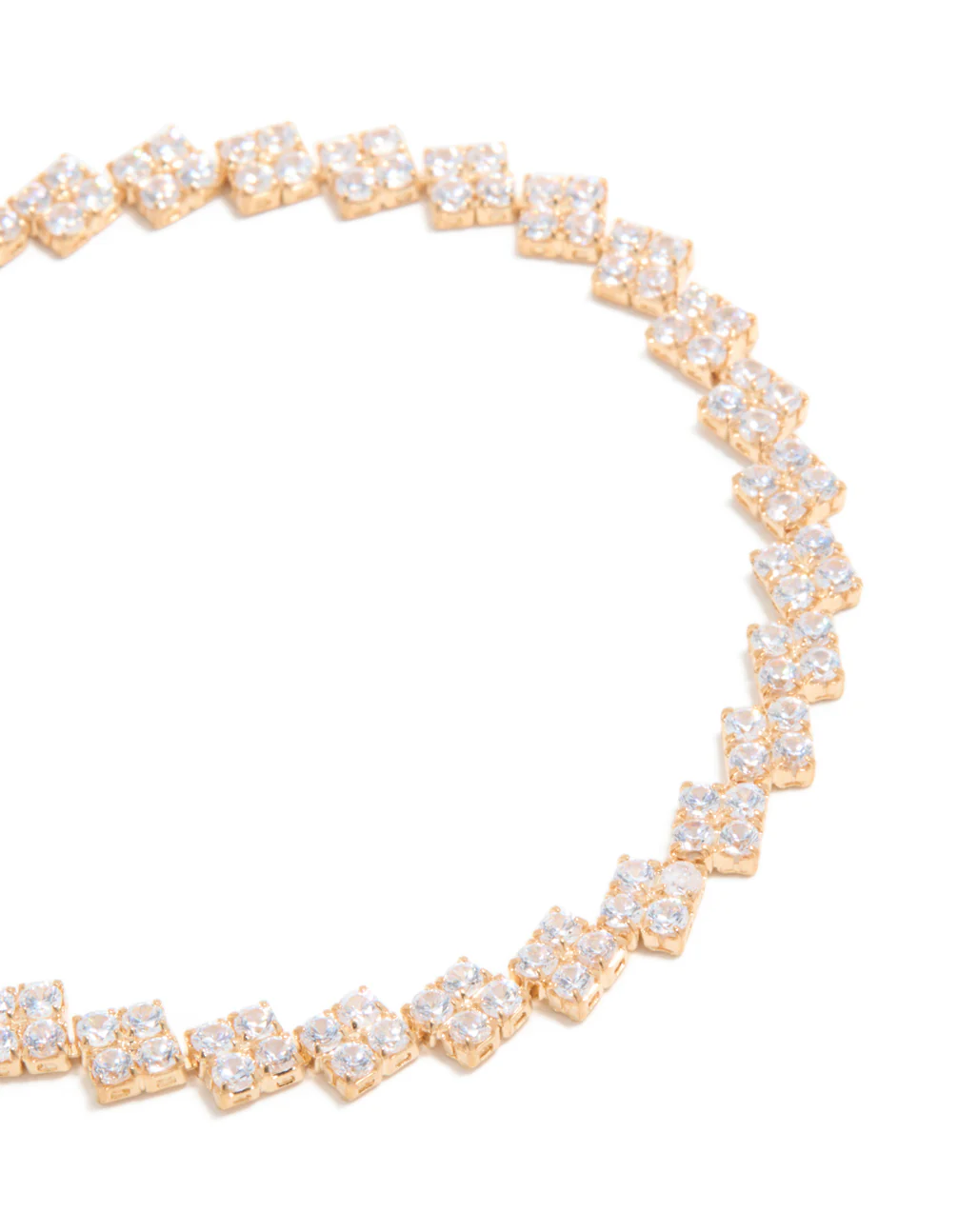 Gold Cubic Zirconia Rectangular Tennis Bracelet - Image 2