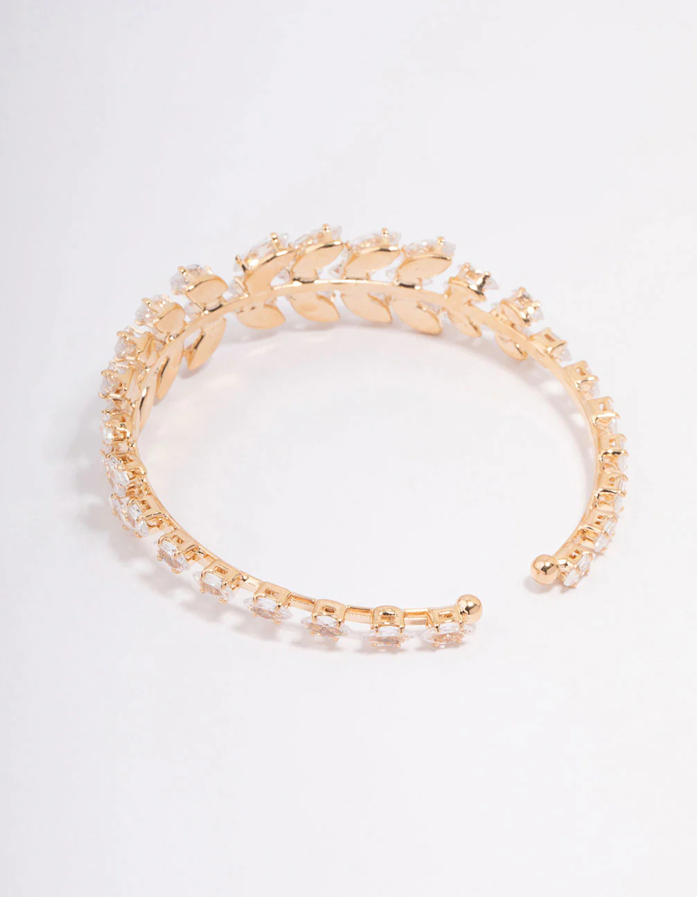 Gold Cubic Zirconia Statement Marquise Wrist Cuff - Image 3