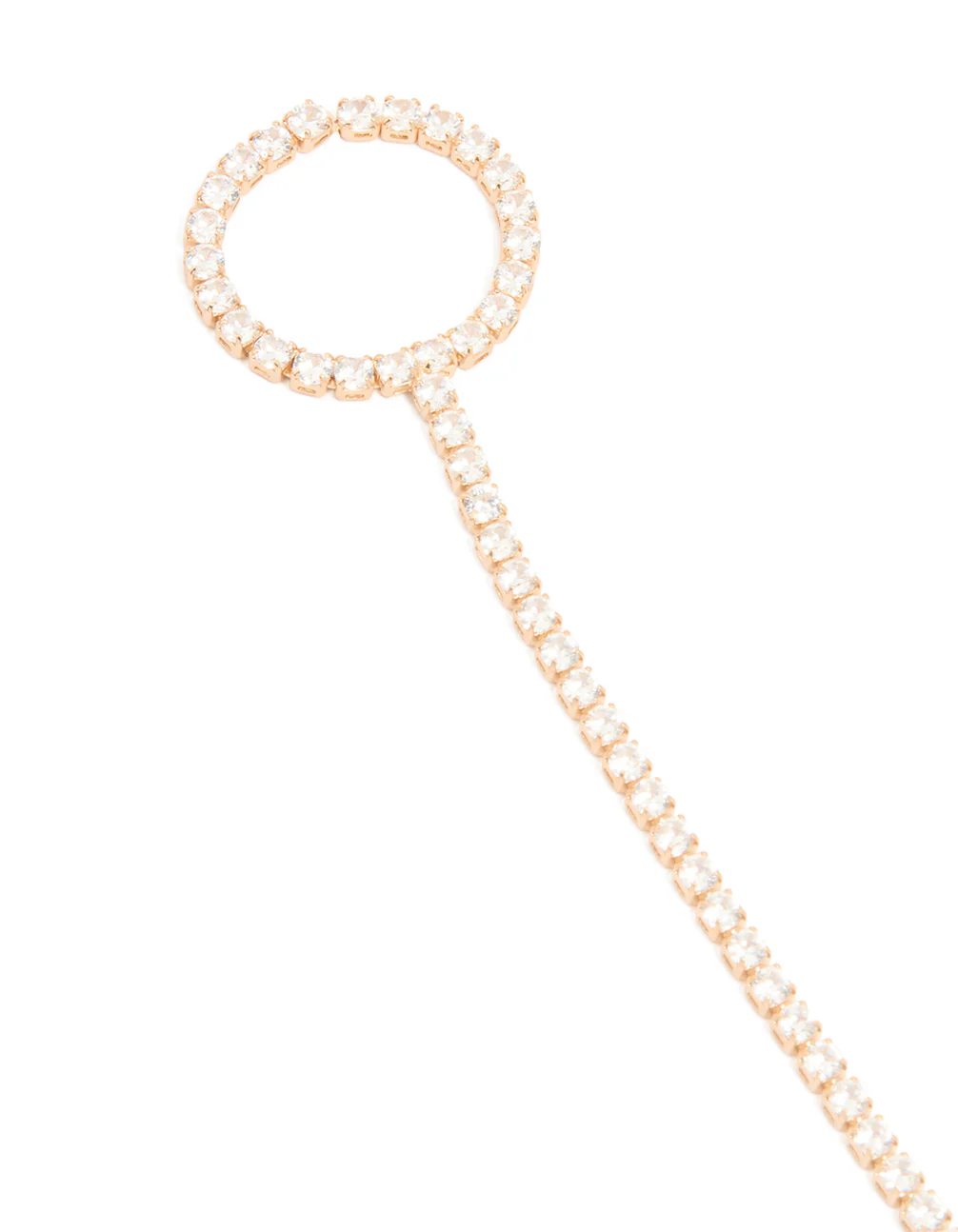 Gold Cubic Zirconia Tennis Hand Chain - Image 2
