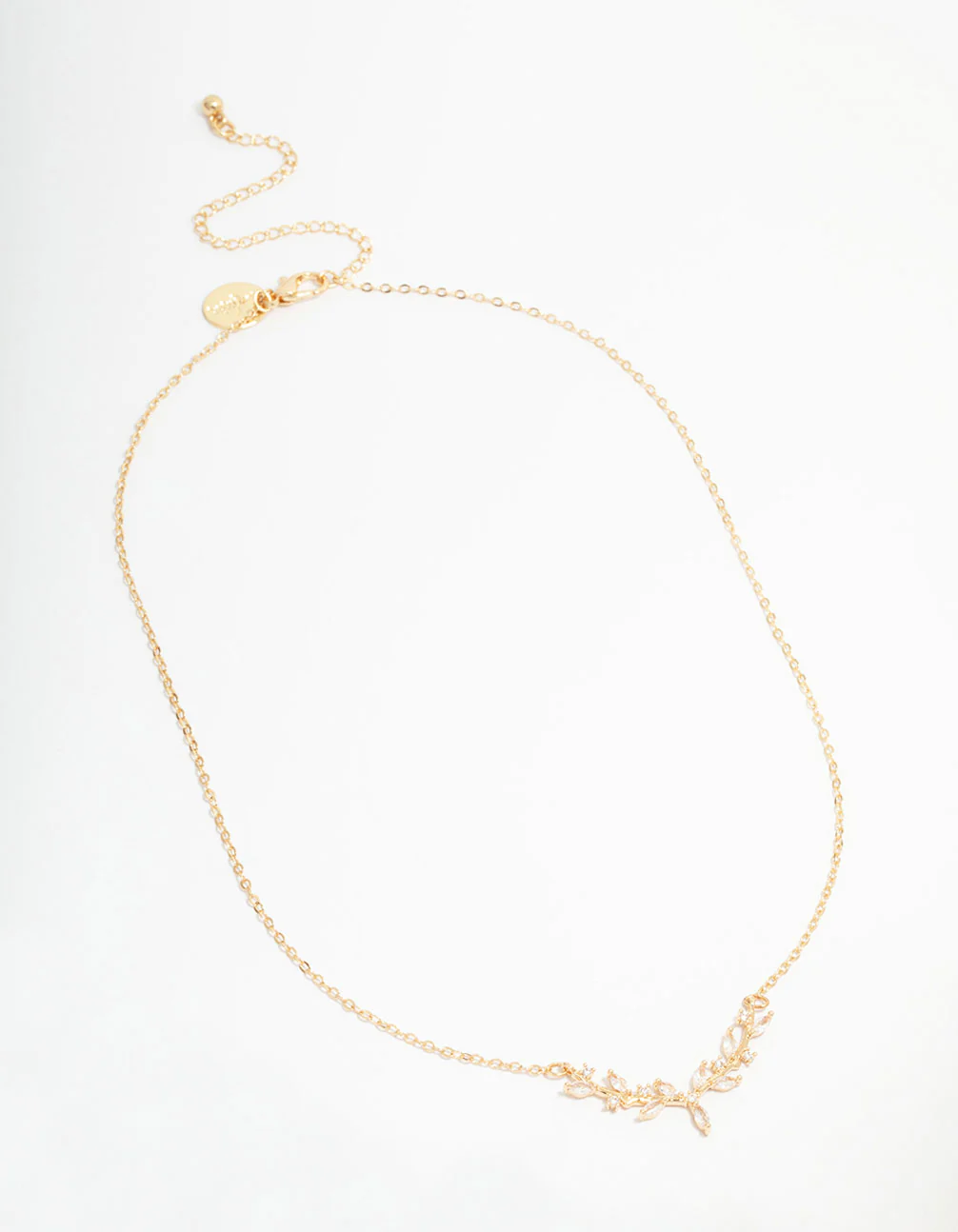 Gold Cubic Zirconia Vine Necklace - Image 2