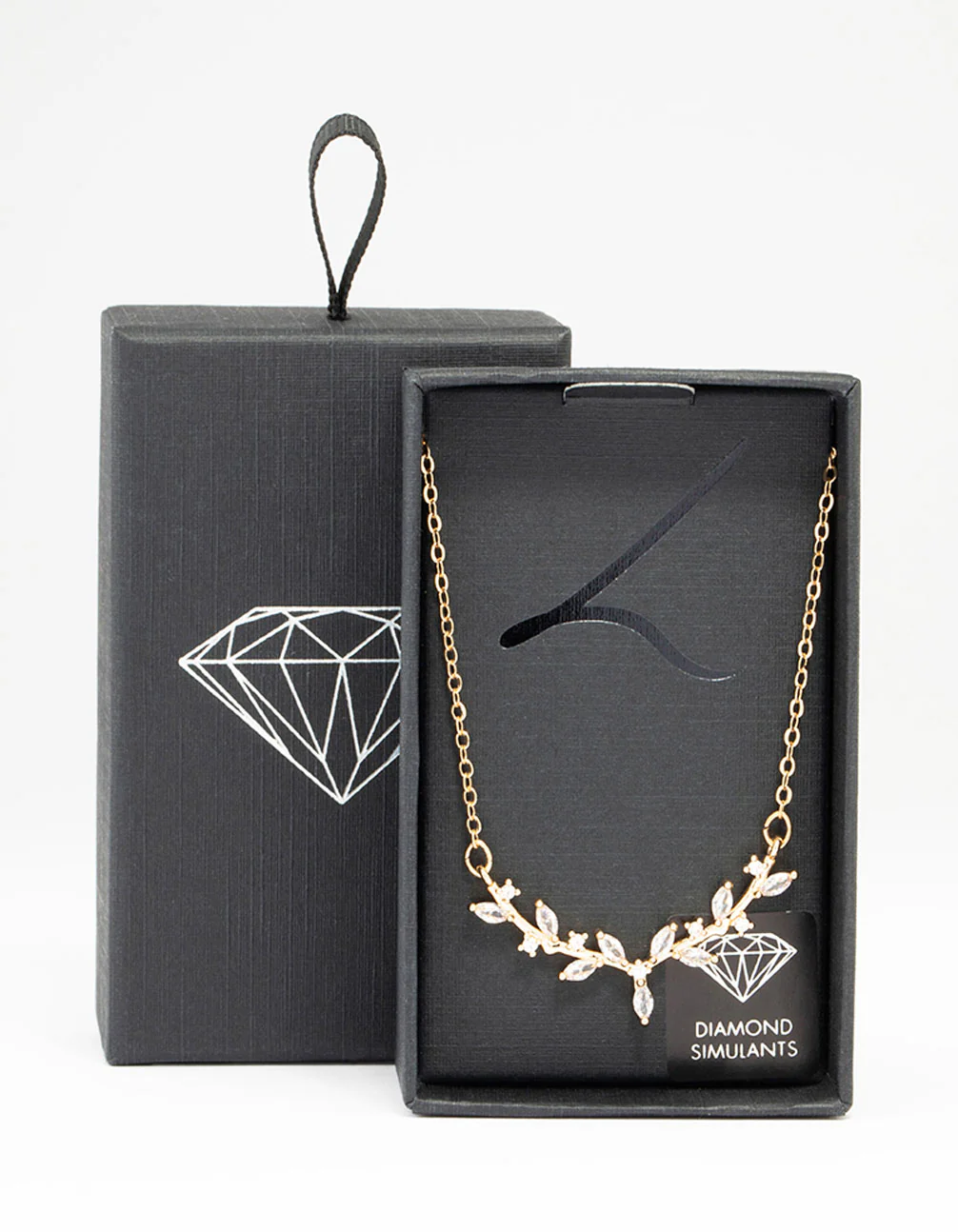 Gold Cubic Zirconia Vine Necklace - Image 3