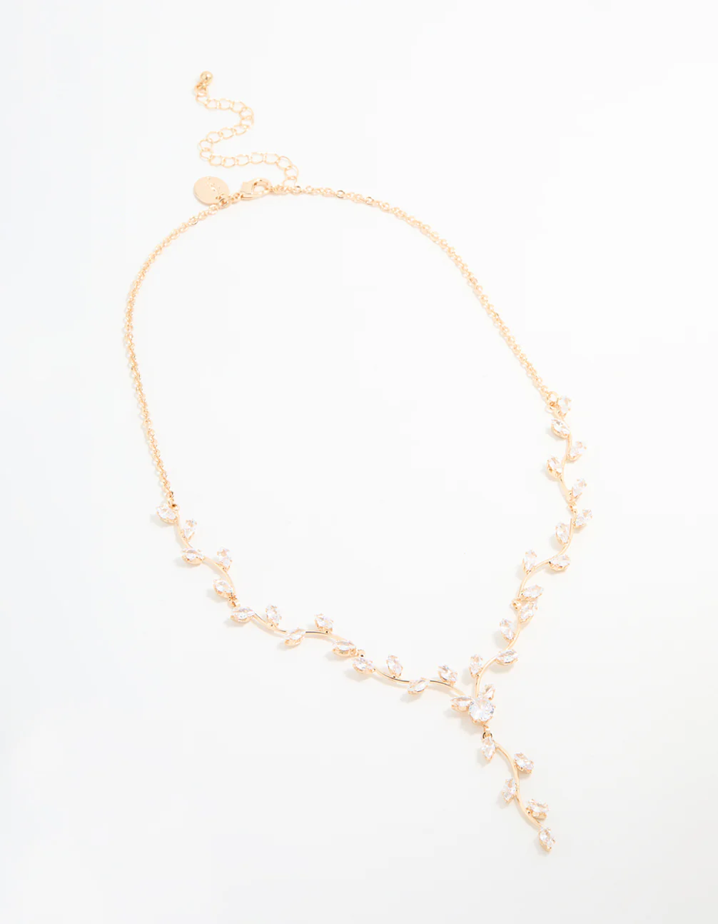 Gold Cubic Zirconia Vine Y-Necklace - Image 4