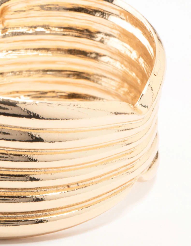 Gold Ribbed Wrist Cuff - Image 2