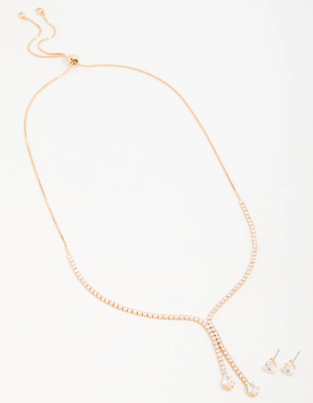 Gold Cupchain Y-Necklace & Earrings Set - Image 2