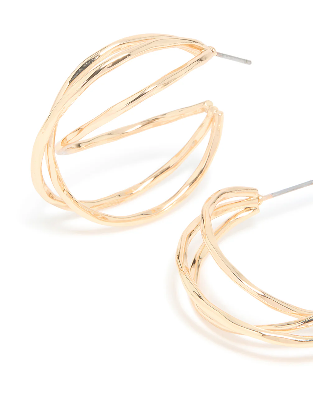 Gold Dainty Wrap Hoop Earrings - Image 4