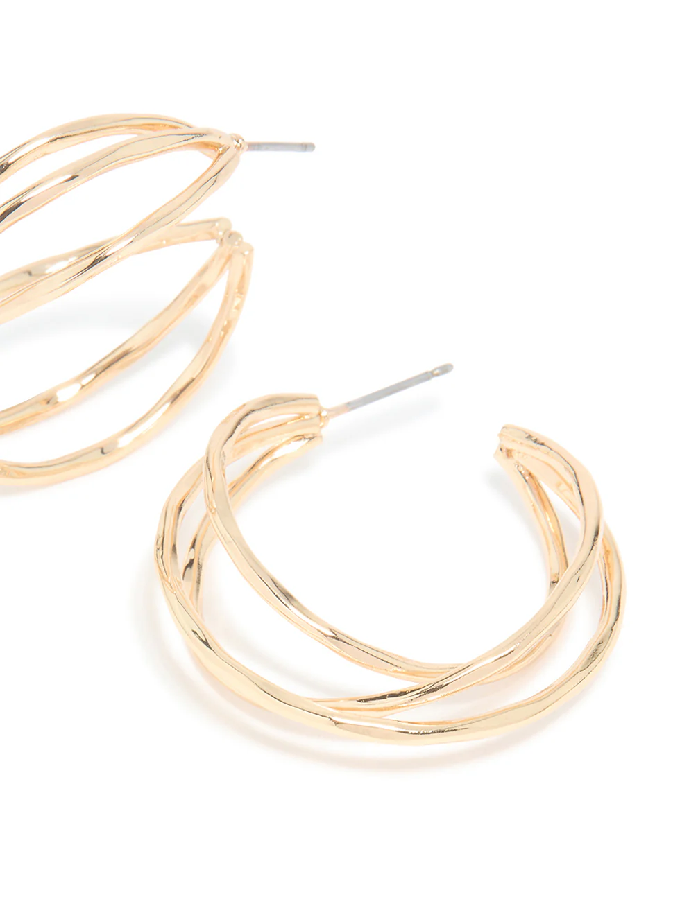 Gold Dainty Wrap Hoop Earrings - Image 5