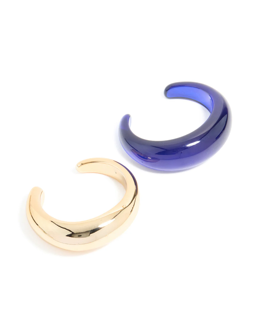 Gold & Dark Blue Acrylic Bubble Wrist Cuffs 2-Pack - Image 2