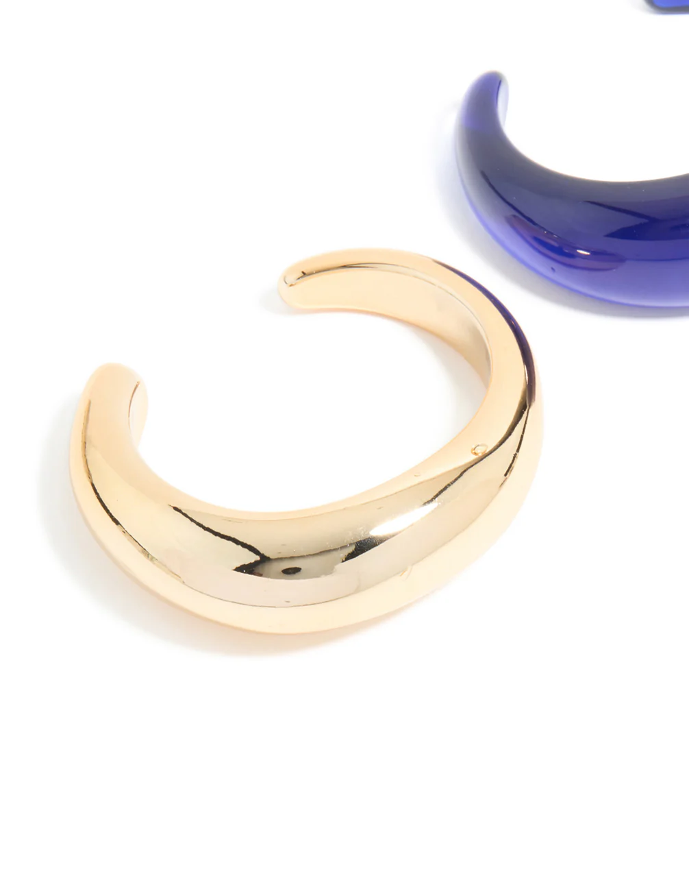 Gold & Dark Blue Acrylic Bubble Wrist Cuffs 2-Pack - Image 4