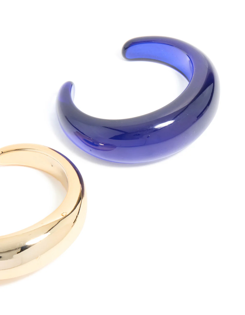 Gold & Dark Blue Acrylic Bubble Wrist Cuffs 2-Pack - Image 5