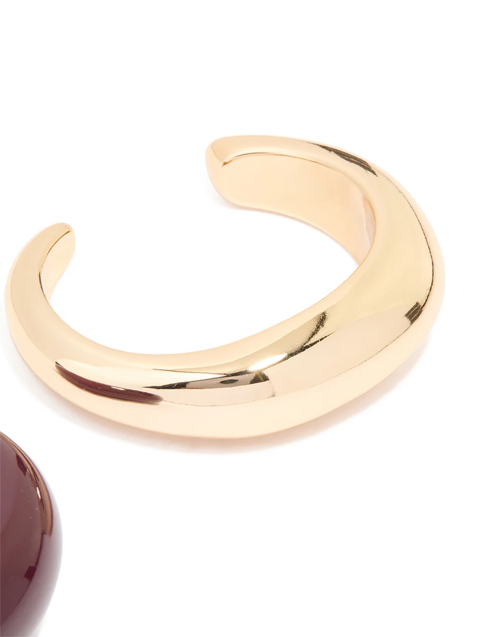 Gold & Dark Red Acrylic Bubble Wrist Cuffs 2-Pack - Image 3