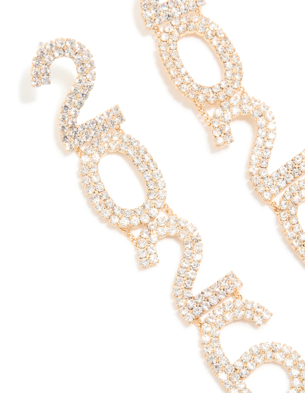 Gold Diamante 2026 Drop Earrings - Image 2
