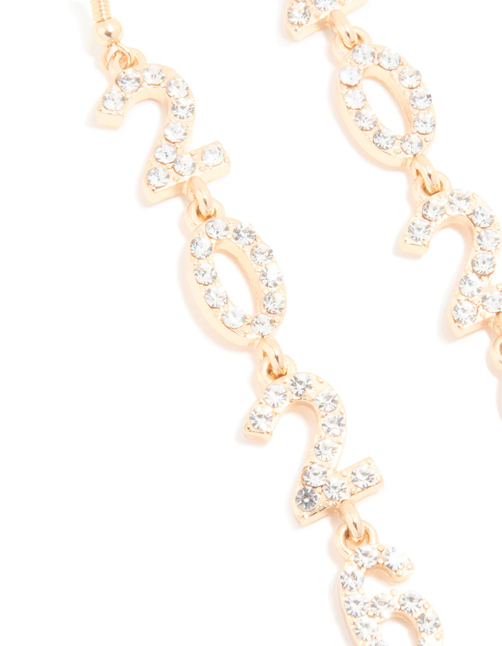 Gold Diamante 2026 Long Drop Earrings - Image 2