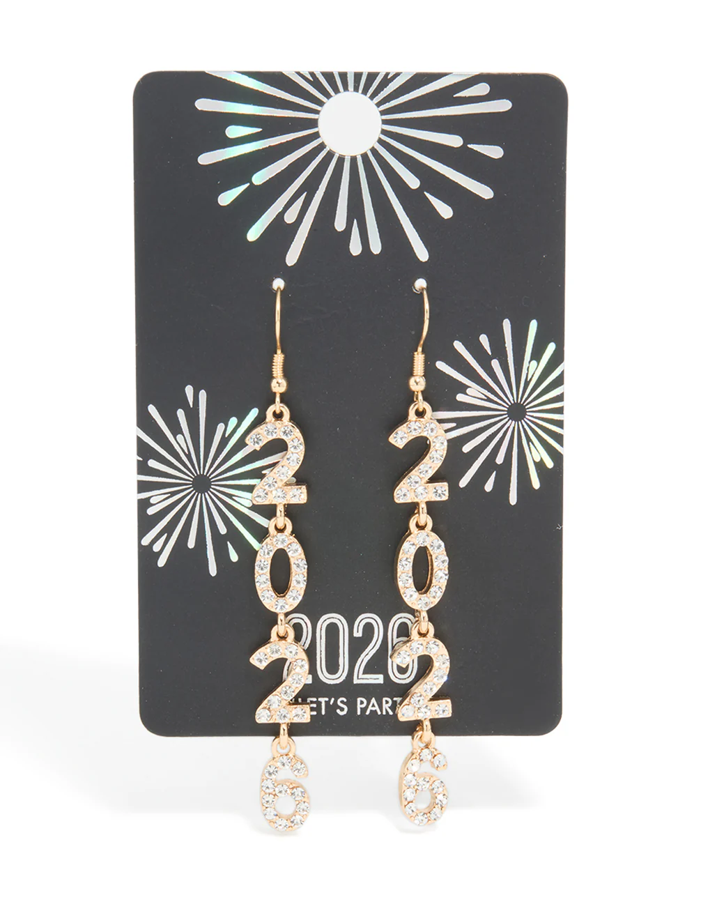 Gold Diamante 2026 Long Drop Earrings - Image 3