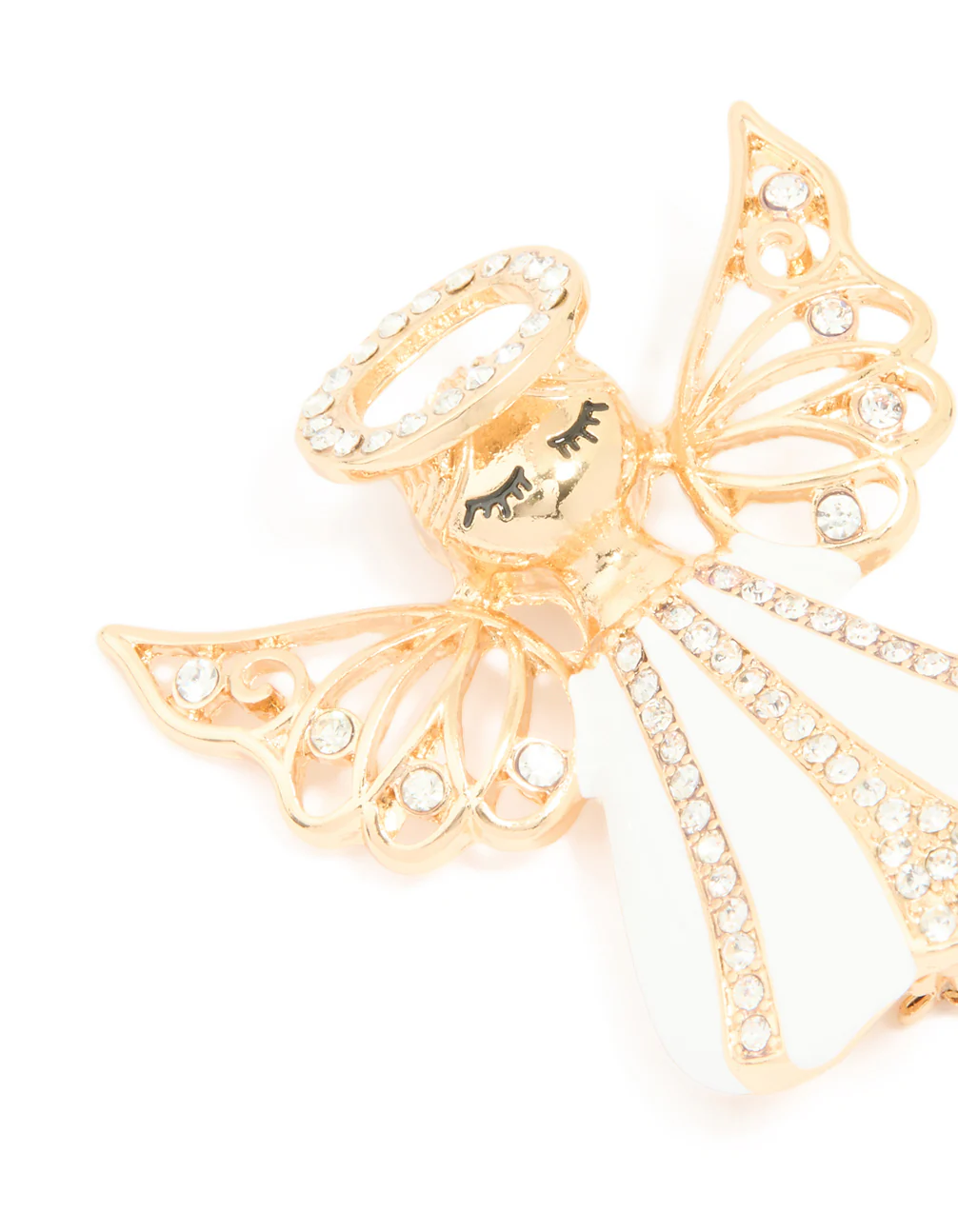 Gold Diamante Angel Brooch - Image 2