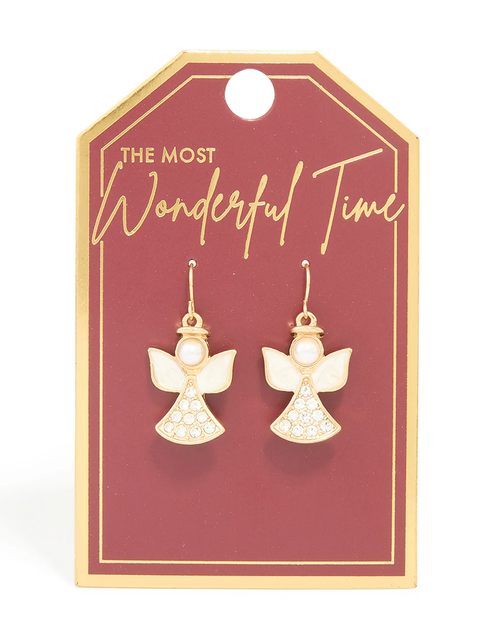 Gold Diamante Angel Drop Earrings - Image 3