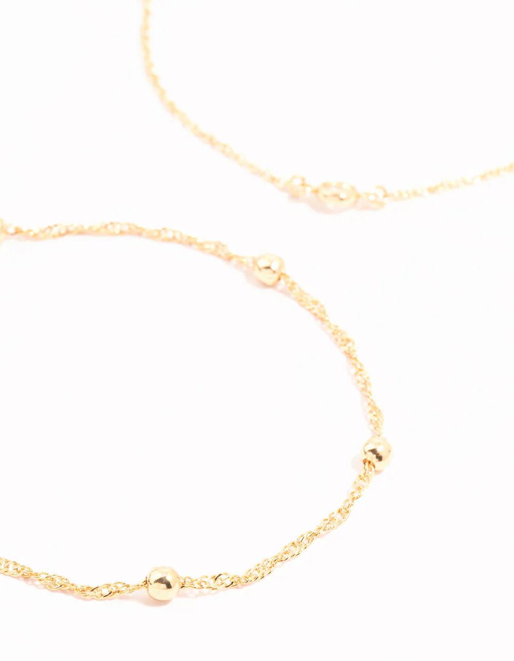 Gold Diamante & Ball Chain Bracelets 2-Pack - Image 2