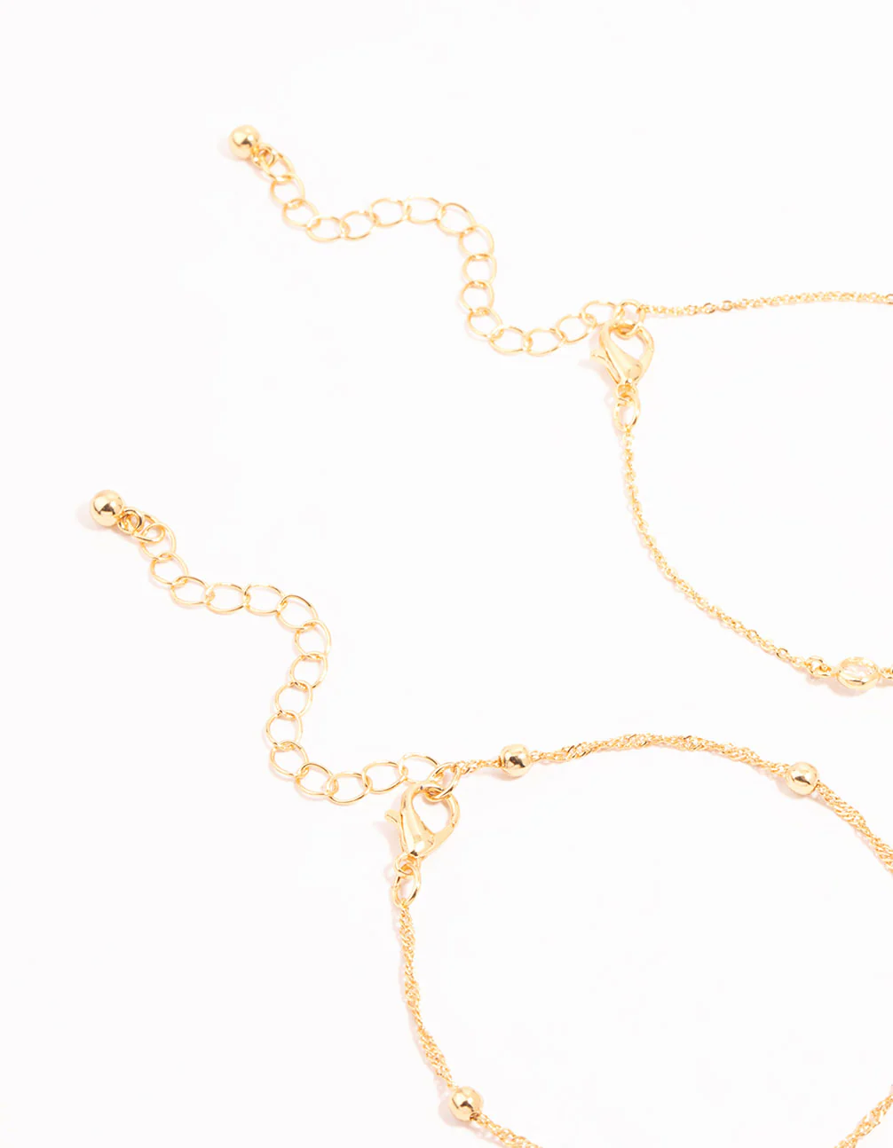 Gold Diamante & Ball Chain Bracelets 2-Pack - Image 3