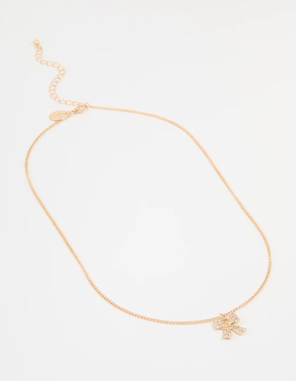 Gold Diamante Bow Necklace - Image 2