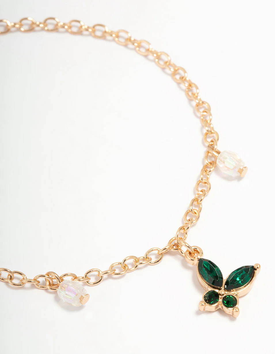 Gold Diamante Butterfly Bracelets 2- Pack - Image 3