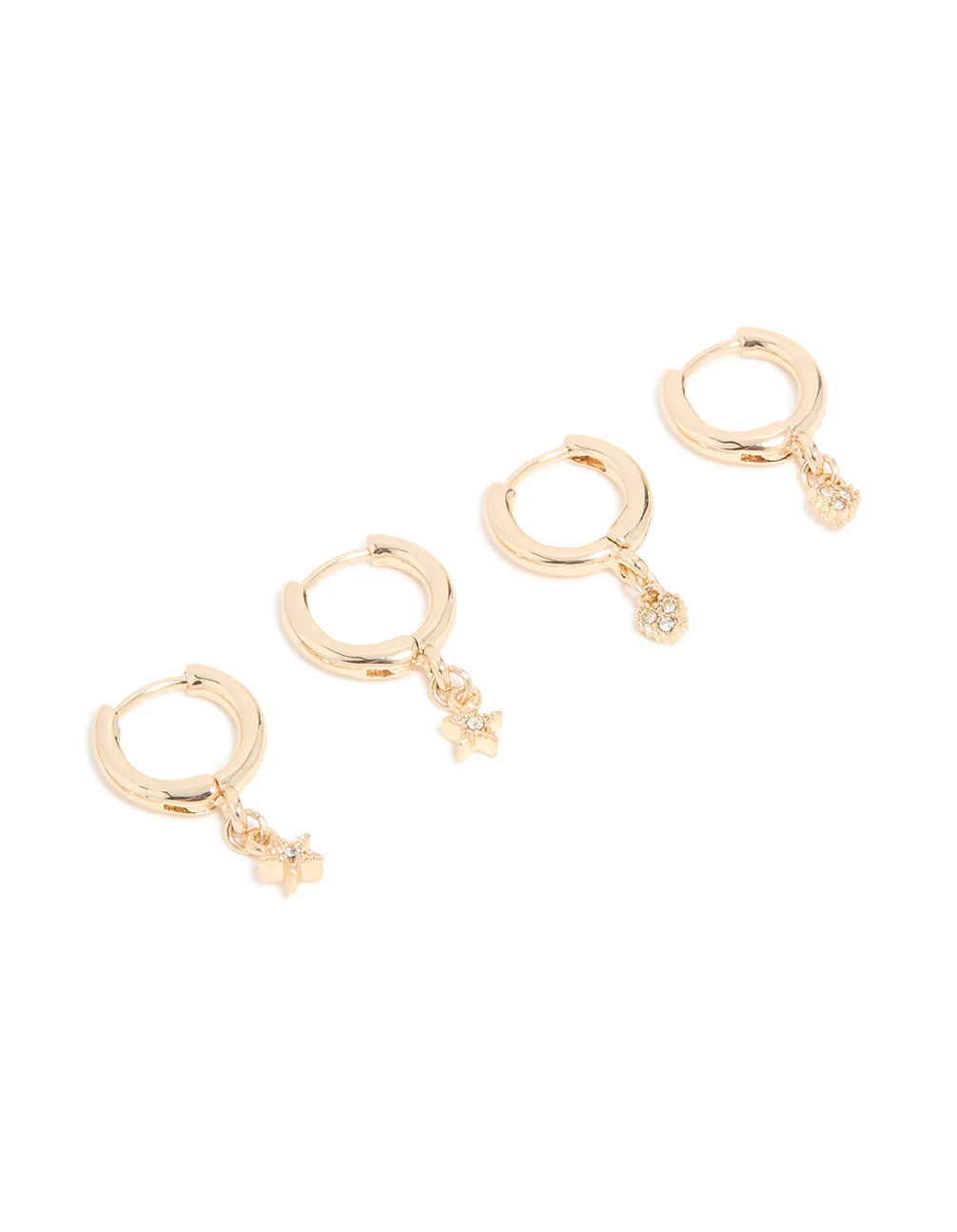 Gold Diamante Celestial Small Huggie Earrings 3-Pack - Image 5